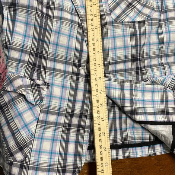 Talbots Petites Multi Color Plaid Stretch‎ Career Women’s Blazer Size 10P - Picture 10 of 10